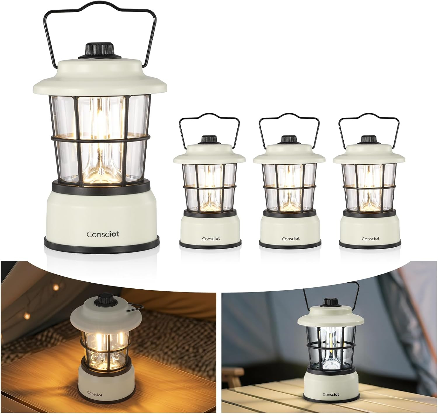 CL1 Mini Dual Light Sources LED Lantern, Retro Style Battery Powered Lamp, Dimma