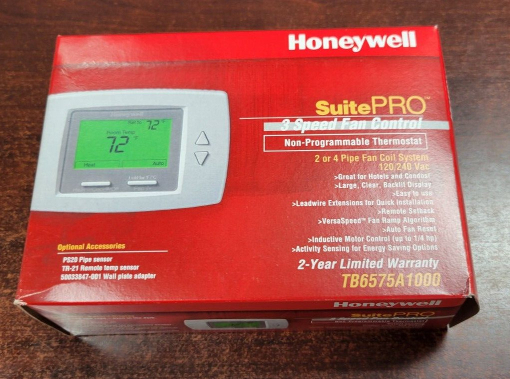 TB6575A1000 Honeywell Thermostat 2/4 pipe Manual/Auto changeover Heat/Cool/Auto