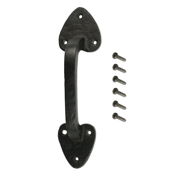 Everbilt 7-1/2 in Black Decorative Rustic Heavy Duty Gate Door Pull Handle 20464