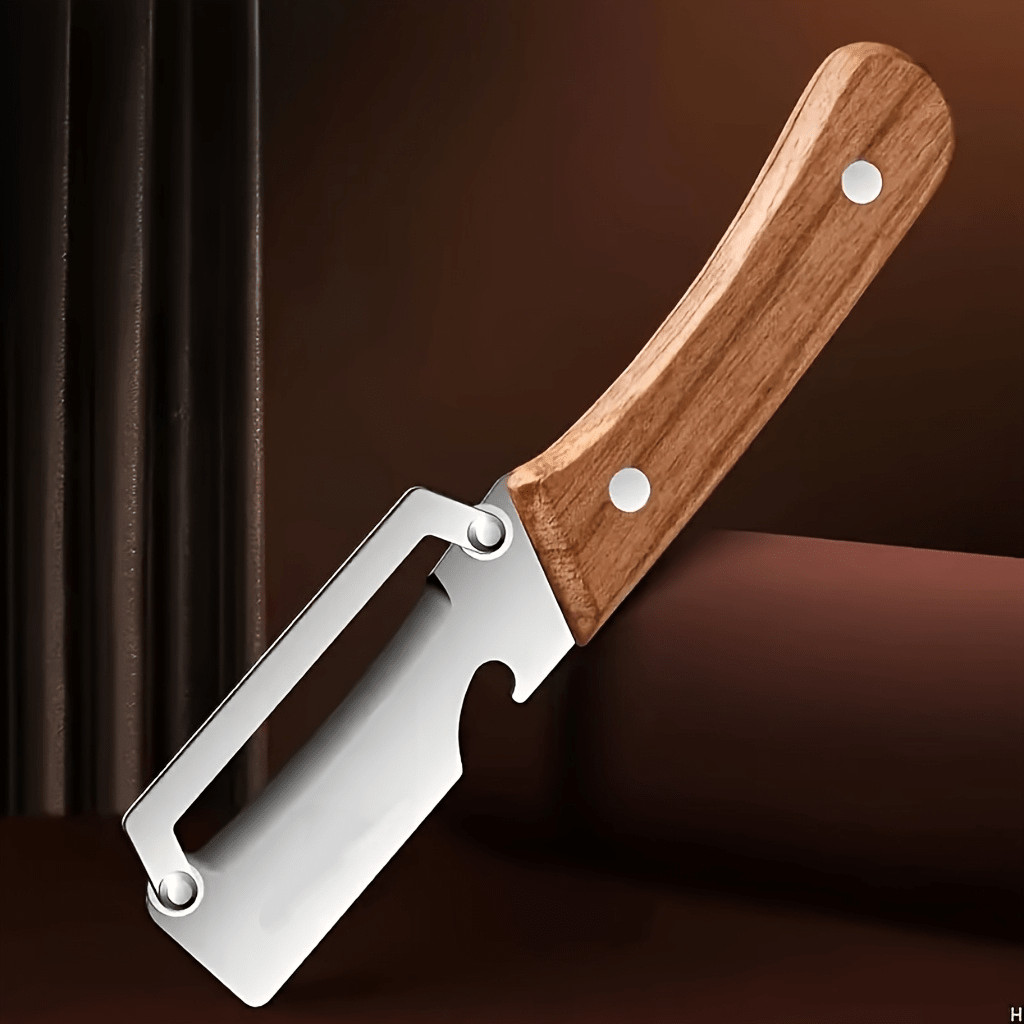 Multi-Functional Vegetable Peeler with Wooden Handle - 3CR13 Stainless Steel