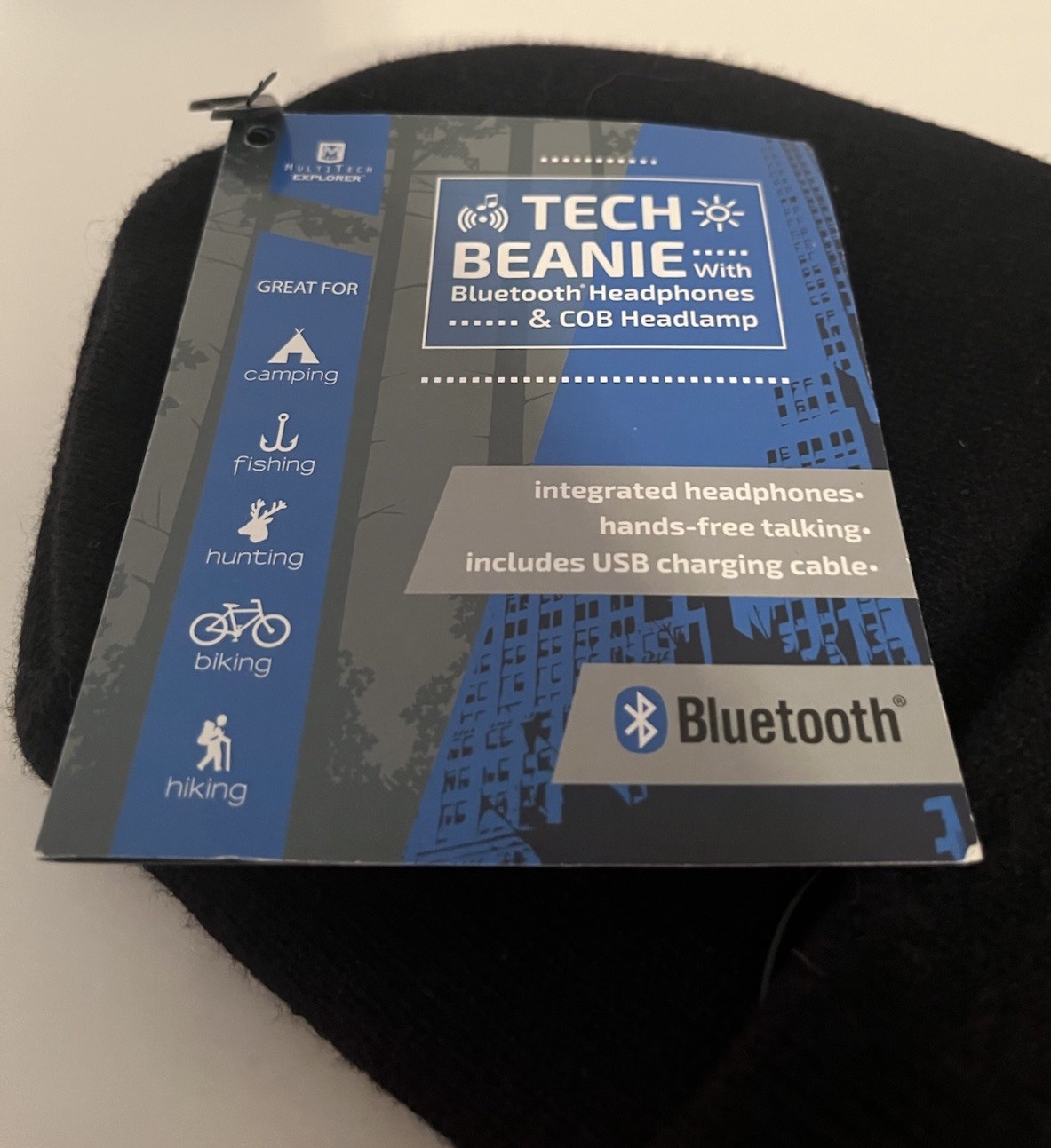 Tech Beanie Built In Light And Bluetooth Connection