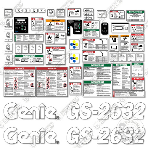 Fits Genie GS2632 Decal Kit Scissor Lift Replacement Stickers - 3M Vinyl!