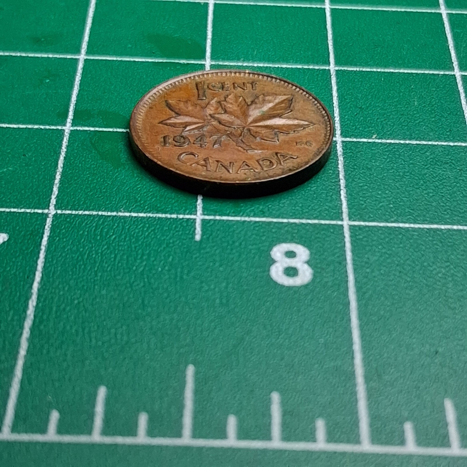 1947 Canada 1 Cent King George VI / Maple Leaf Bronze Coin
