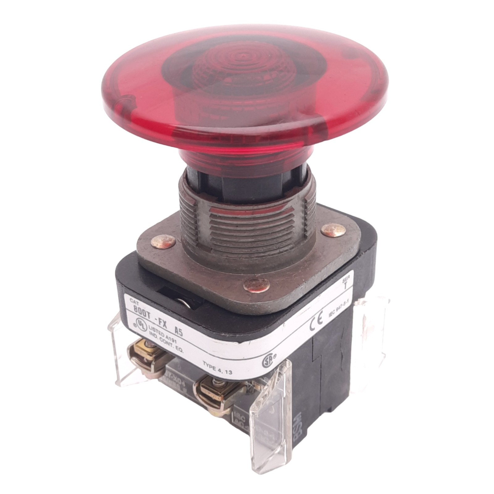 Allen Bradley 800T-FXA5 Push/Pull E-Stop Button, ø30mm, 2NCLB, 600V 10A Max