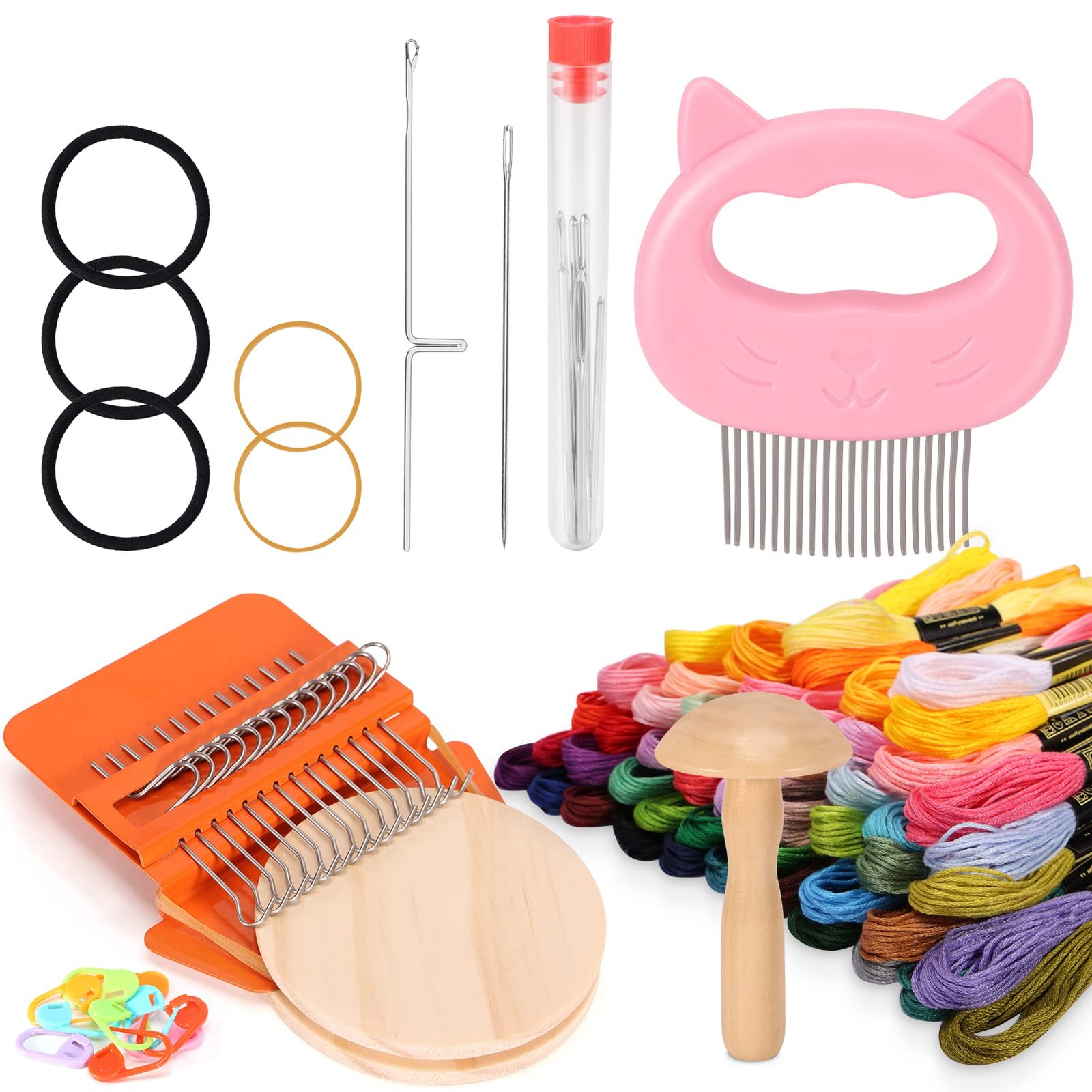Speedweve Darning Mini Loom Kits Machine with 50 Color Threads, Sock Darning ...