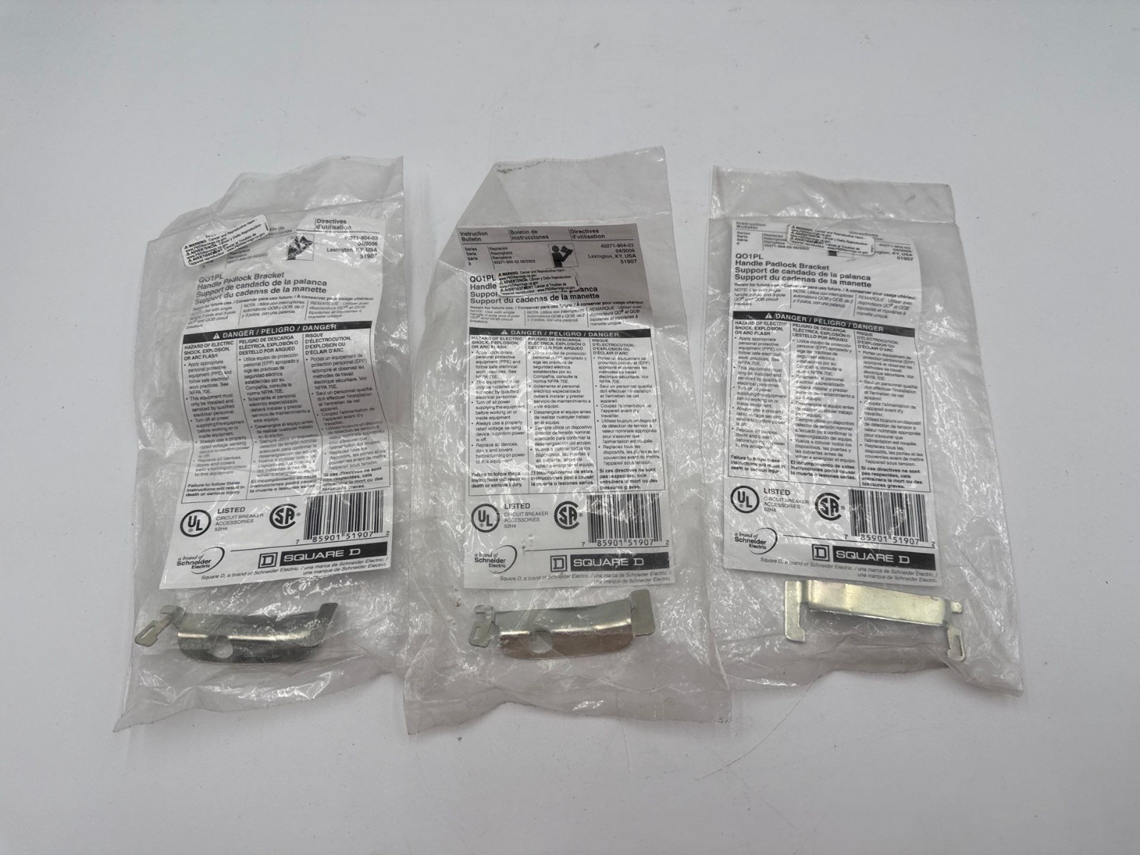3PC Lot Square D QO1PL Handle Padlock Bracket QO Load Center Attachment 3 Piece