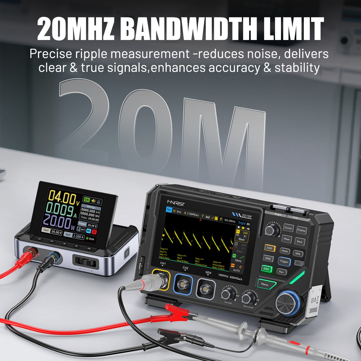 All-in-One Handheld 100MHz ScopeMeter:Oscilloscope Waveform Generator&Multimeter