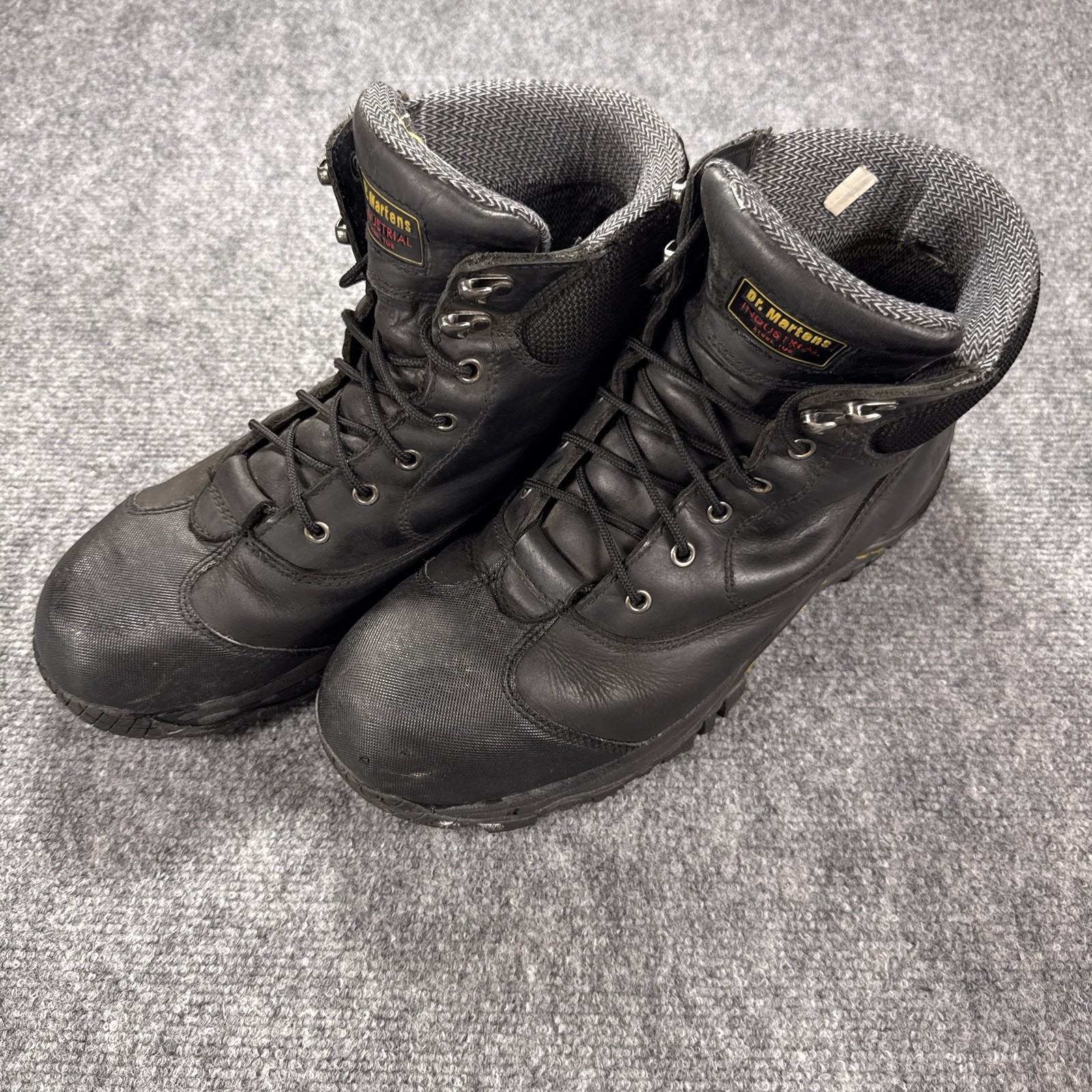 Dr Doc Martens Industrial Steel Toe Mens Brown Leather Work BOOTS AW140 Size 12