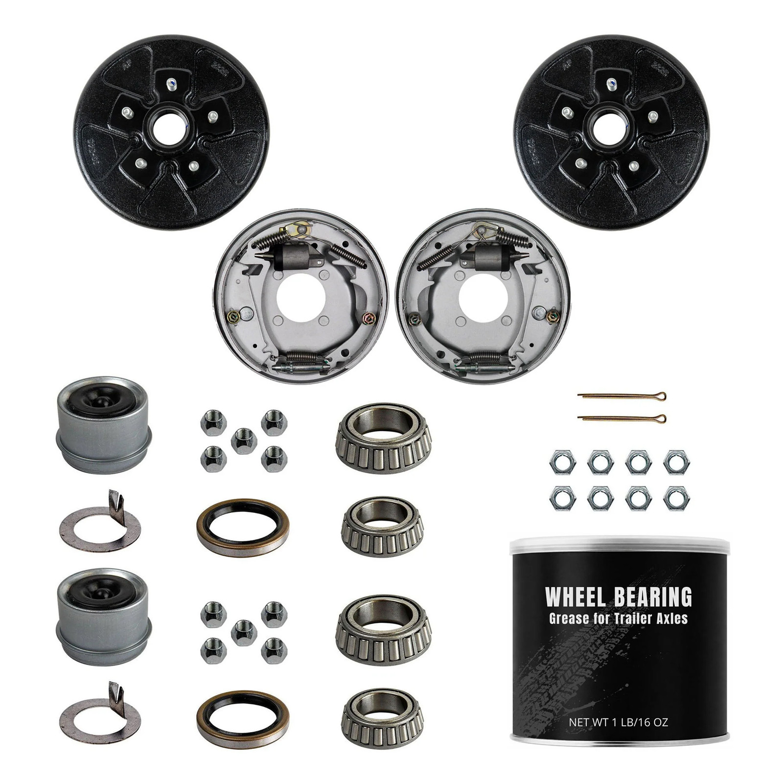 3.5K Trailer Hydraulic Brake Drum Package 10x2.25 5x5 Bolt Pattern