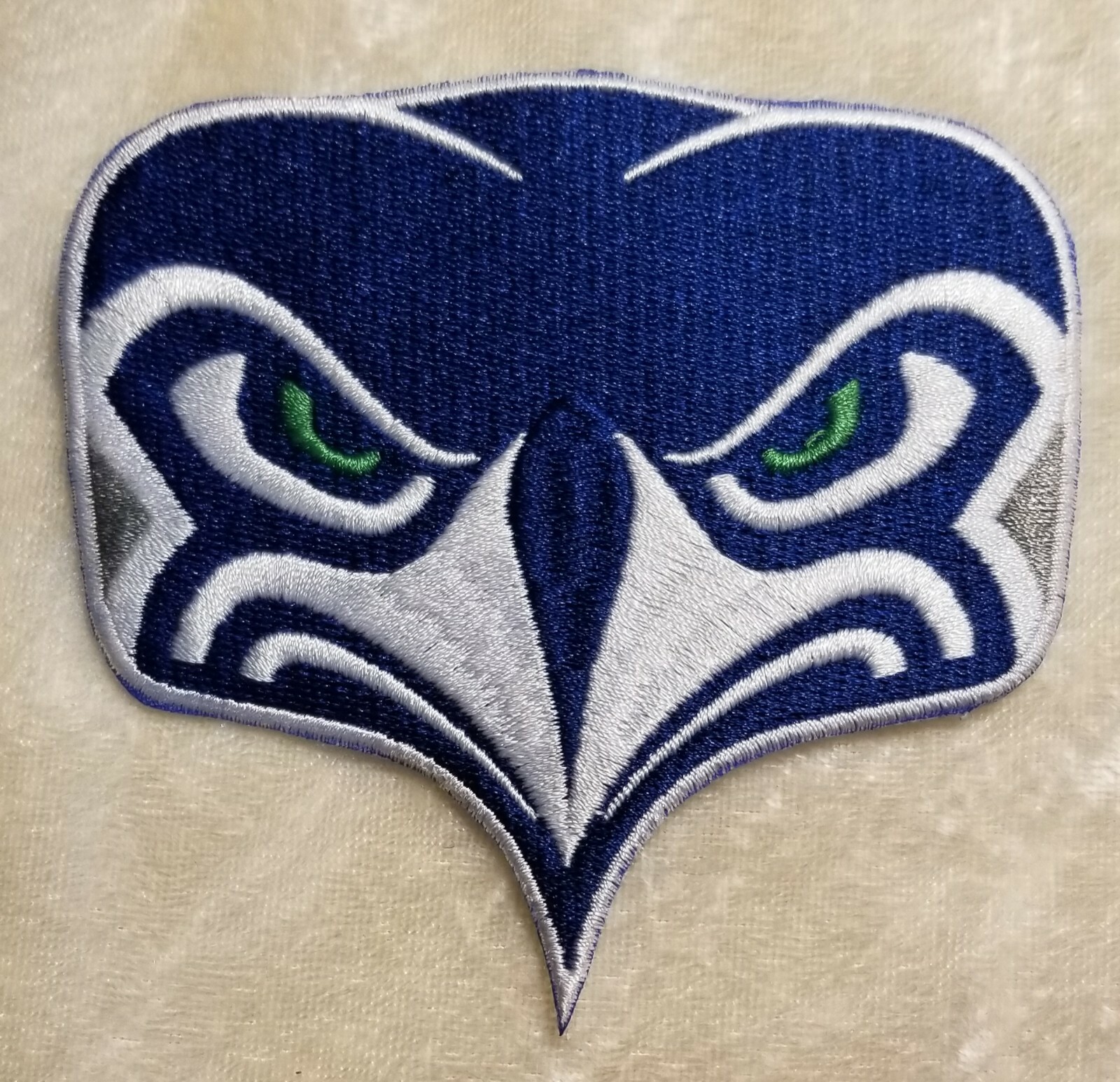 Seattle Seahawks Big 4" Seahawk Iron On Embroidered Patch ~ FREE Ship
