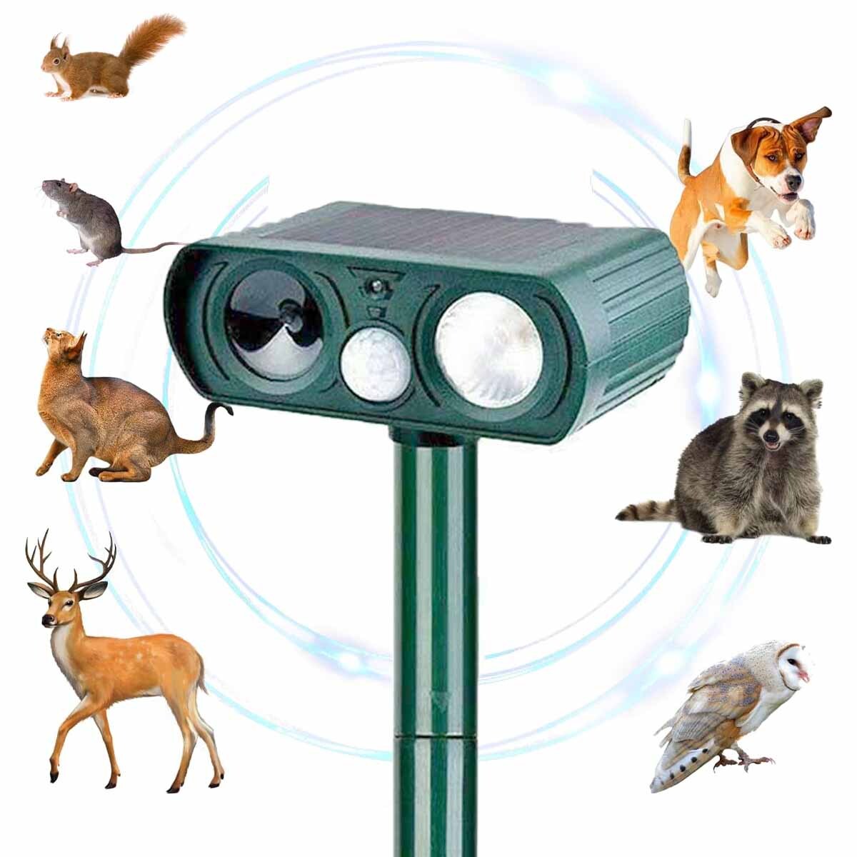 Solar Powered Ultrasonic Pest Bird Crow Animal Repeller Repellent Scarer US