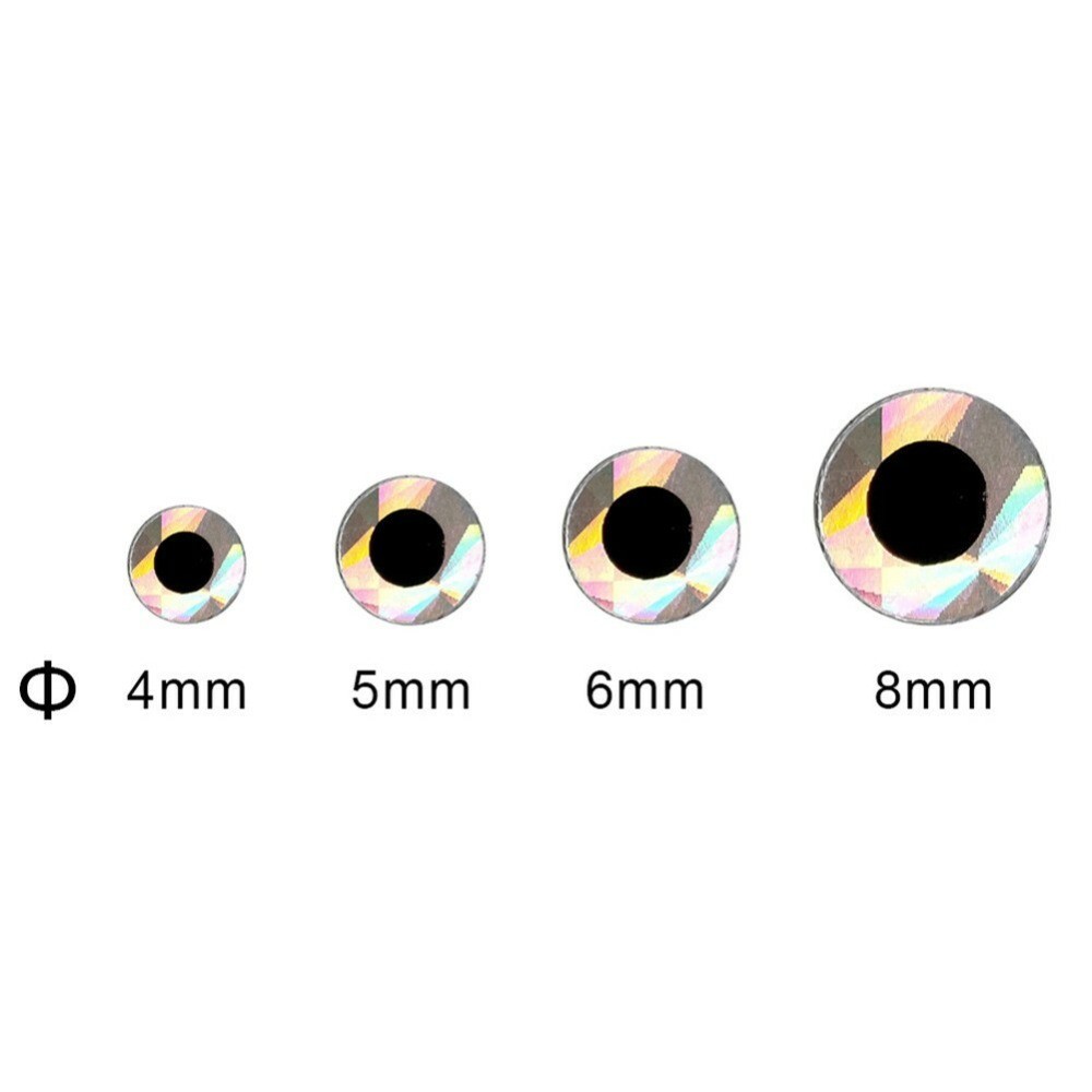 New 2D Flat Stick-On Pvc Fishing Lure Eyes Fly Tying Jigs Crafts Fittings-Tackle