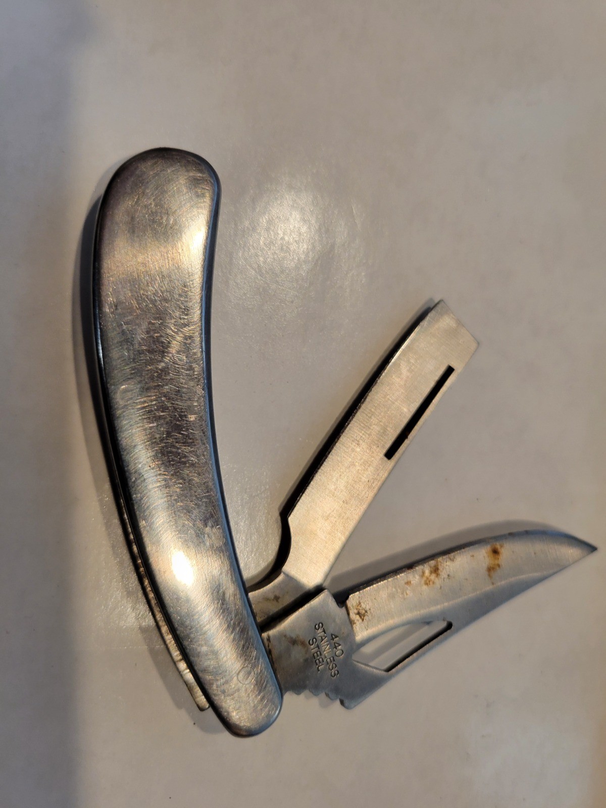 2 Blade Pocket Knive Plain Trailing Point & Sheepsfoot Blade
