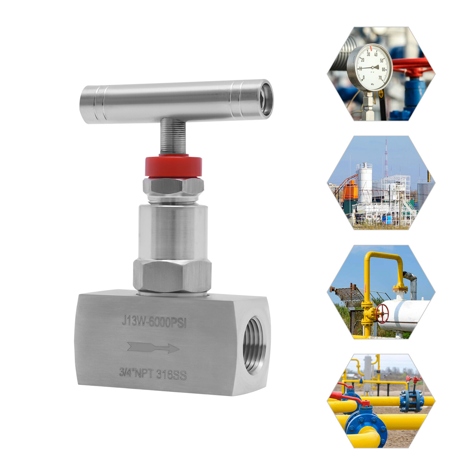 3/4'' NEW Stainless Steel Flow Control Shut Off Needle Valve For Water Oil Steam