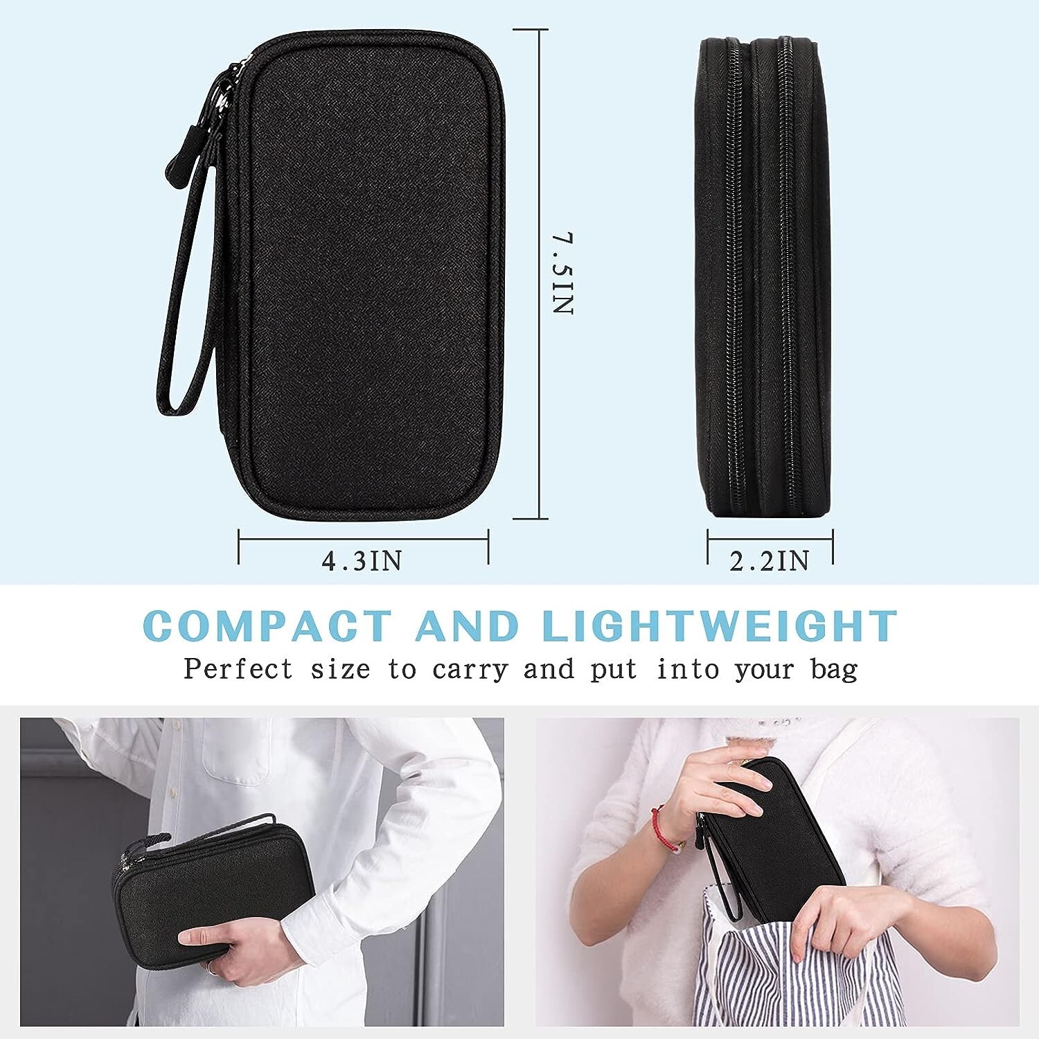Lightweight Double Layered Electronic Accessories Case for Travel and Storage
