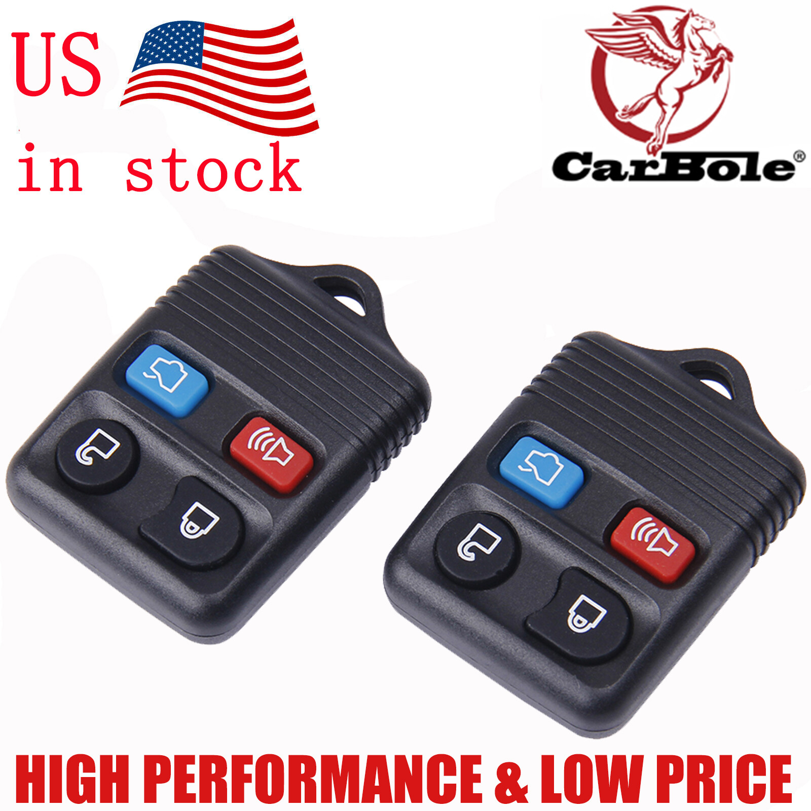 2x New Keyless Entry Remote Control Car Key Fob Clicker Transmitter for Ford