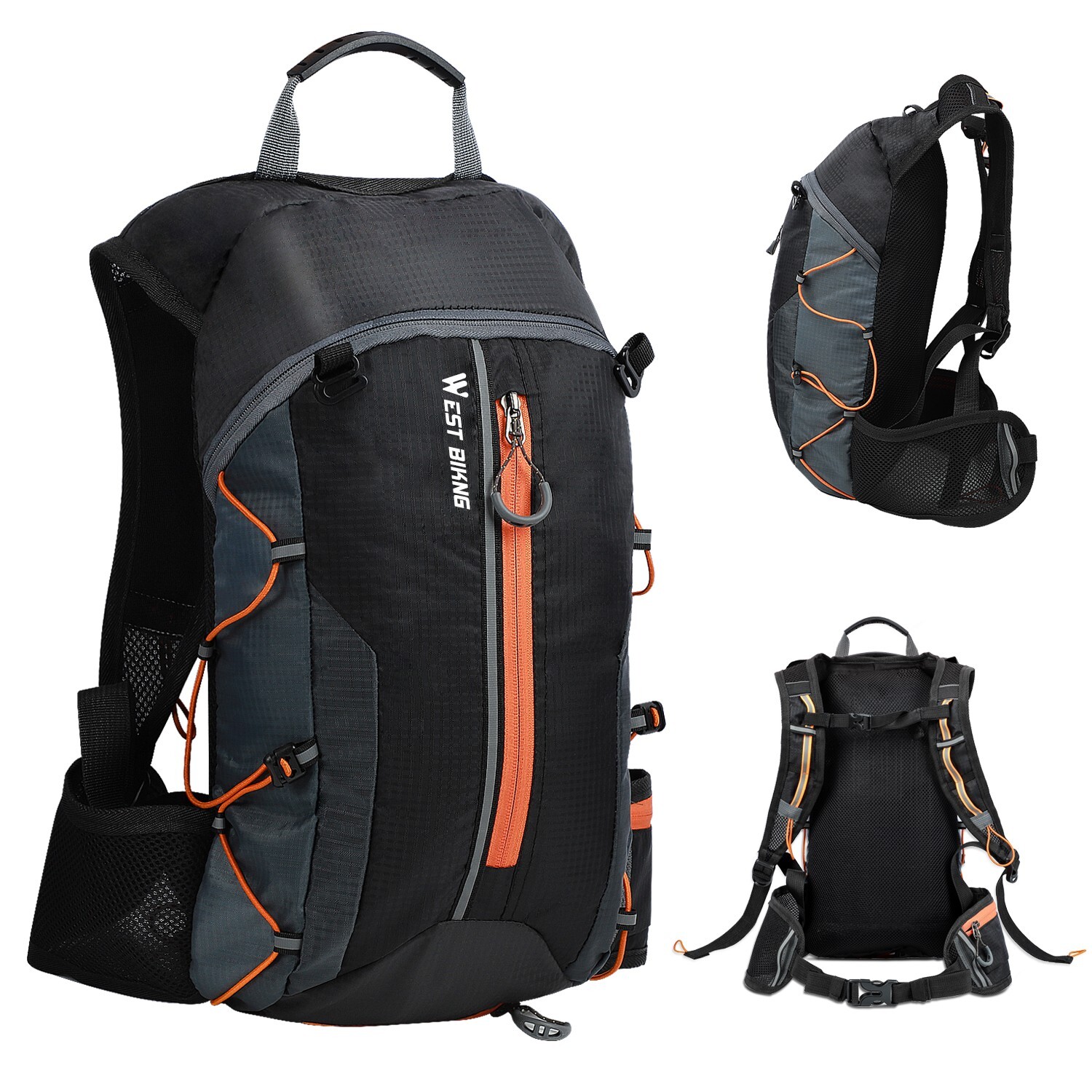 WEST BIKING Cycling Bag Outdoor Hiking Daypack Hydration Pack Backpack 10LOrange