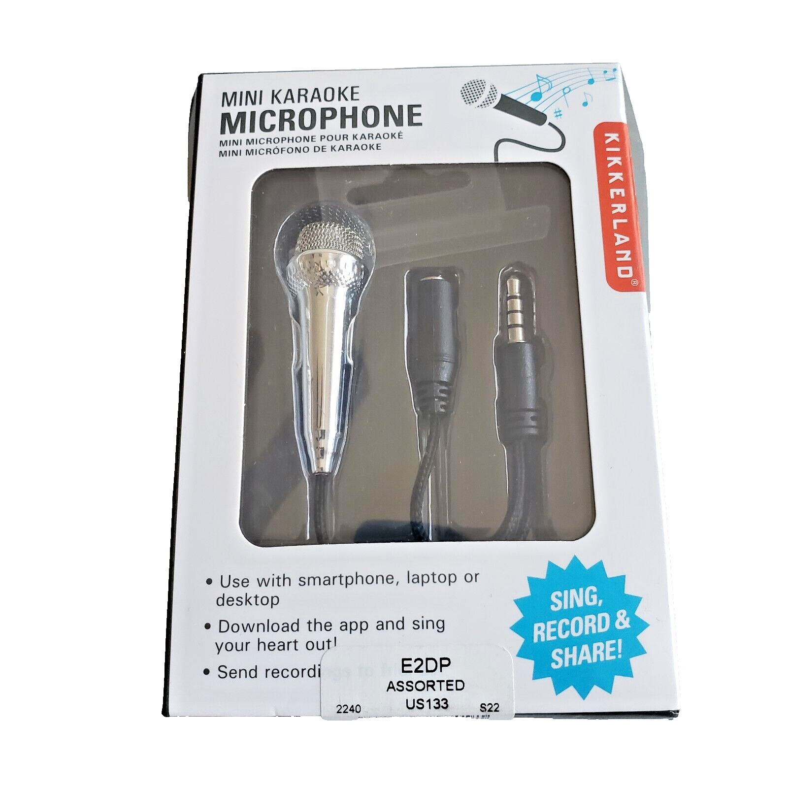Mini Karaoke Microphone Sing Record & Share Kikkerland