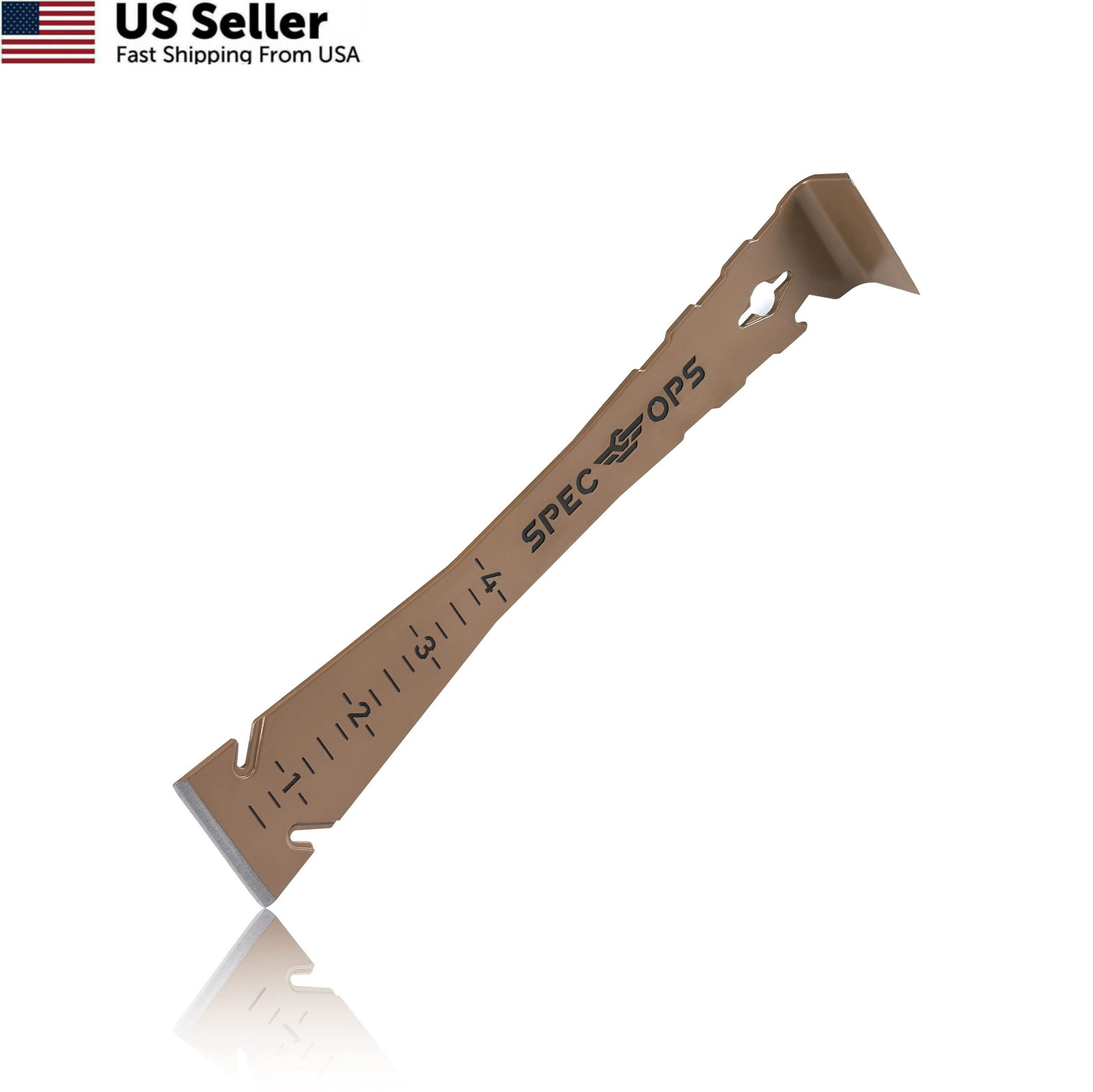 Spec Ops Tools Trim Bar, Pry Bar for Carpentry & Nail Pulling, 1 Pack, Tan