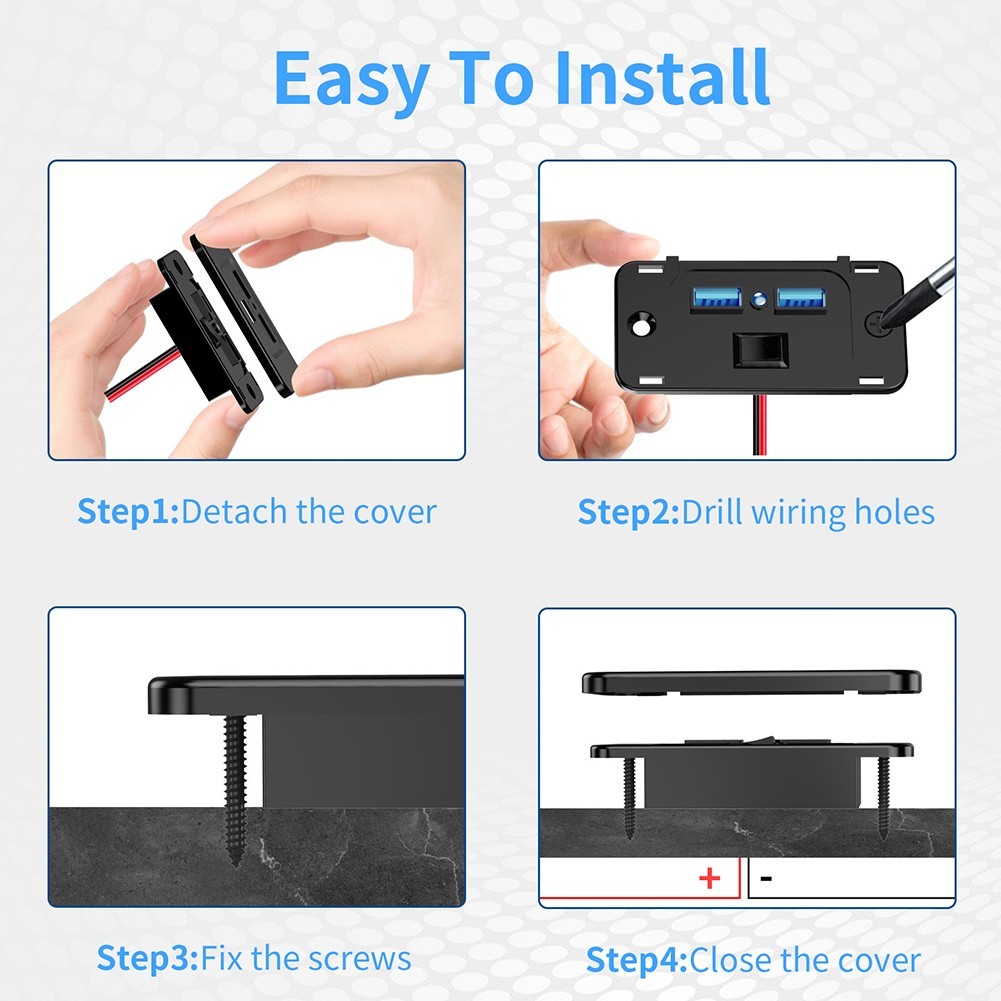 Versatile Performance Quick Charge 3 0 Dual USB Car Fast Charger Panel Outlet