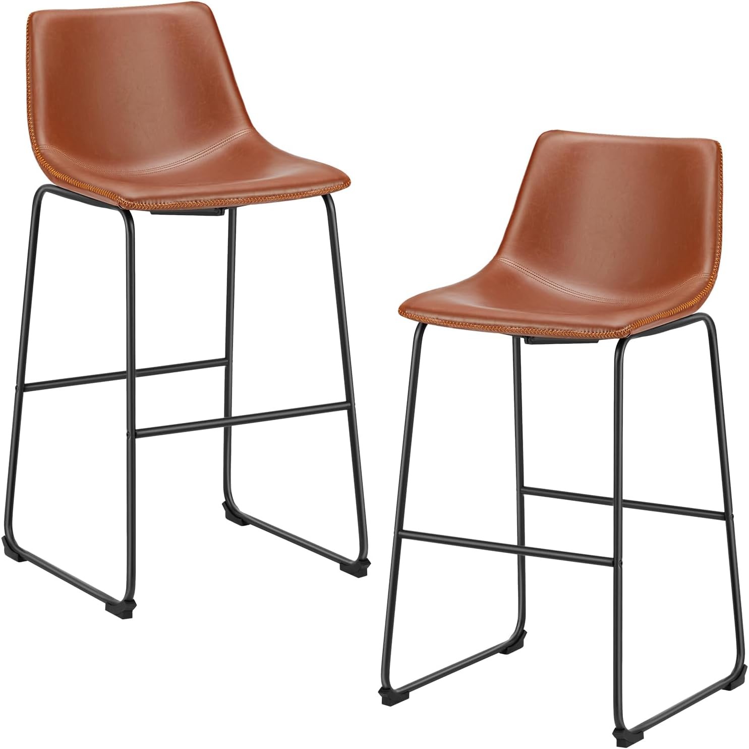 Counter Height Bar Stools Set of 4 30 inch Height Stool Faux Leather Barstools