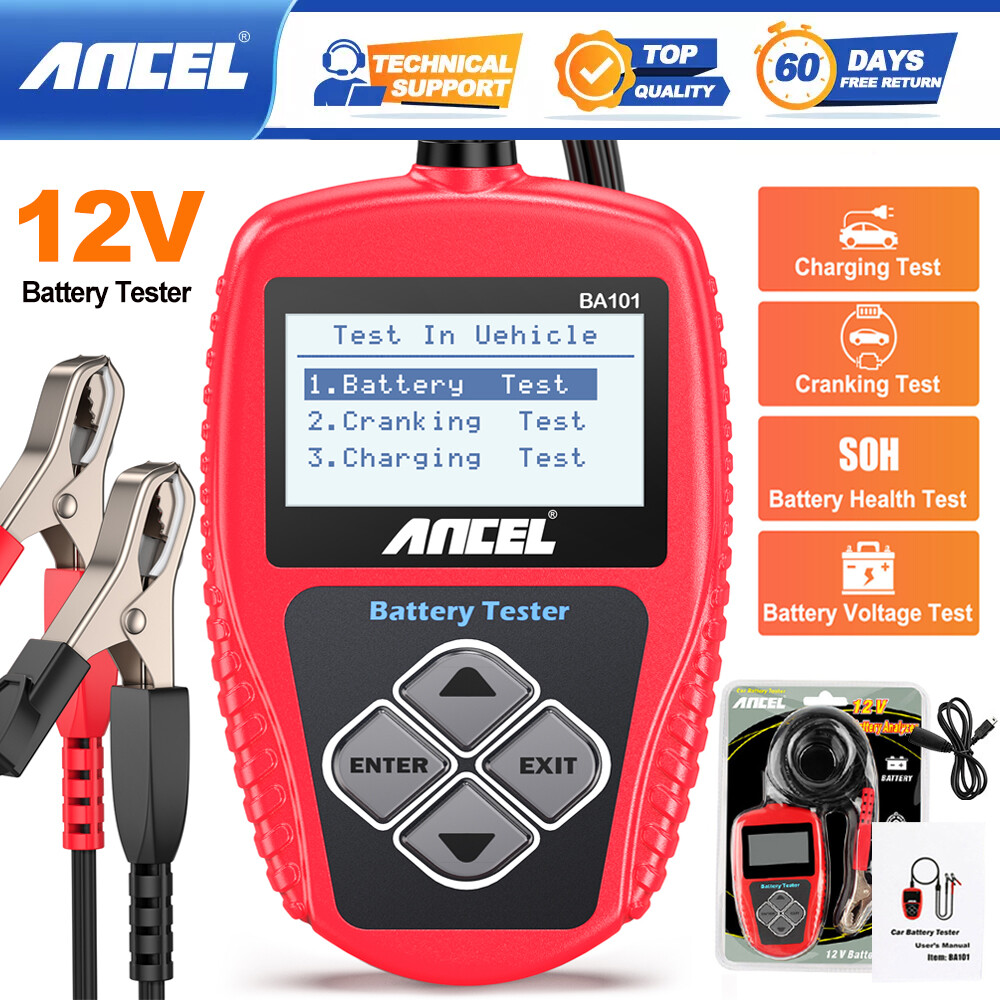 12V Battery Tester Analyzer Load Cranking Charging Test for Car Truck Motorcycle