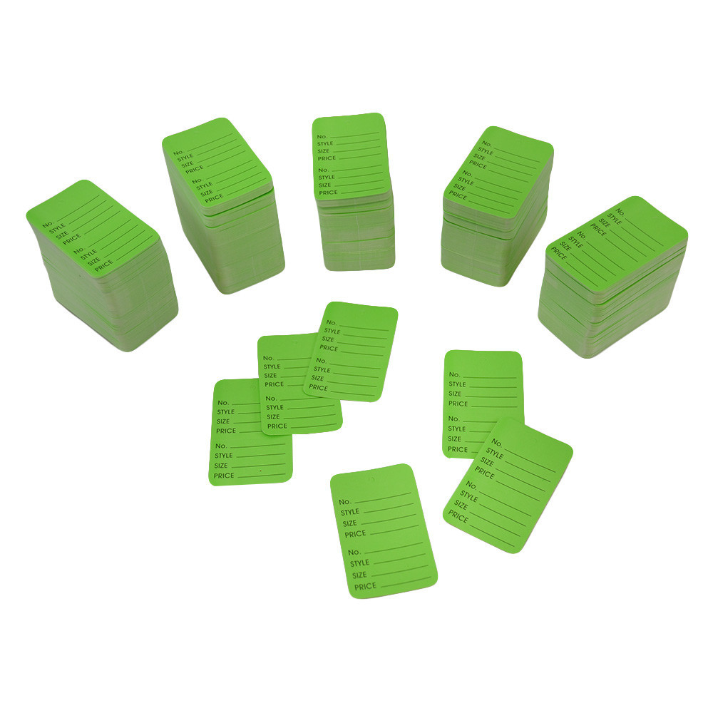 Set Of 1000 Pcs Green Large Perforated Label Card Coupon Price Tag