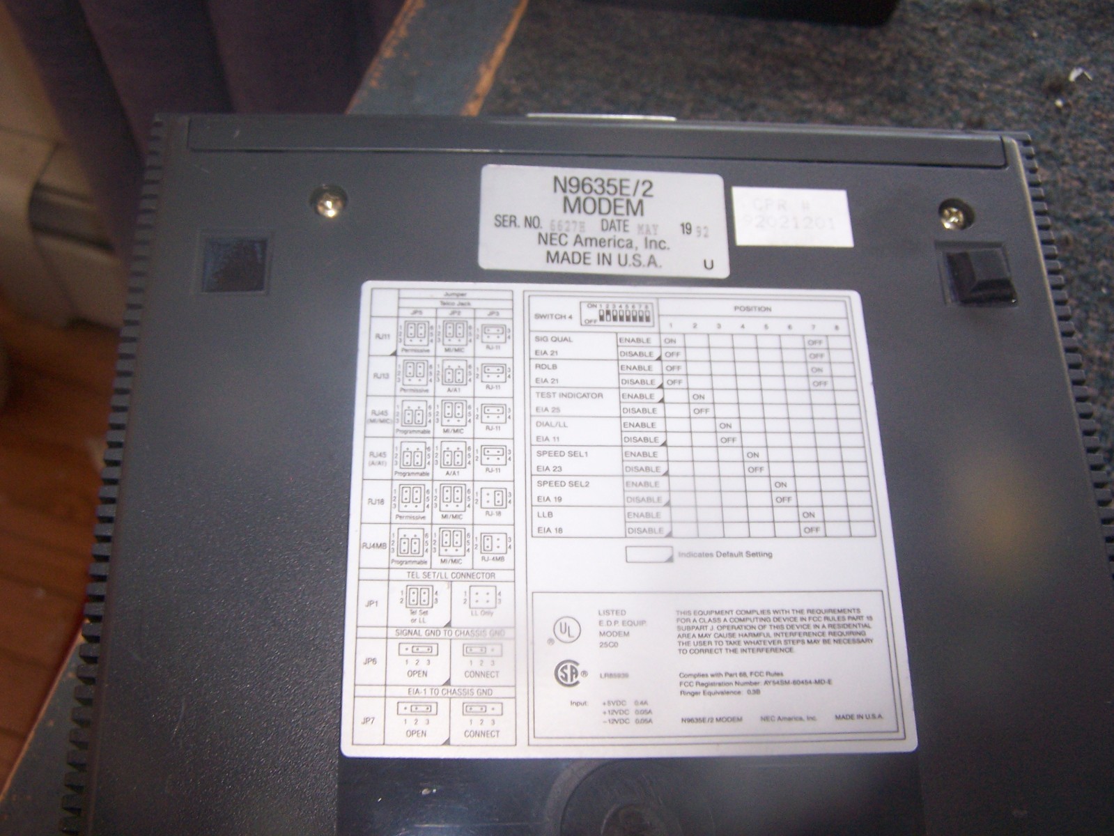 Vintage NEC N9635E External Modem 0SOLD AS IS