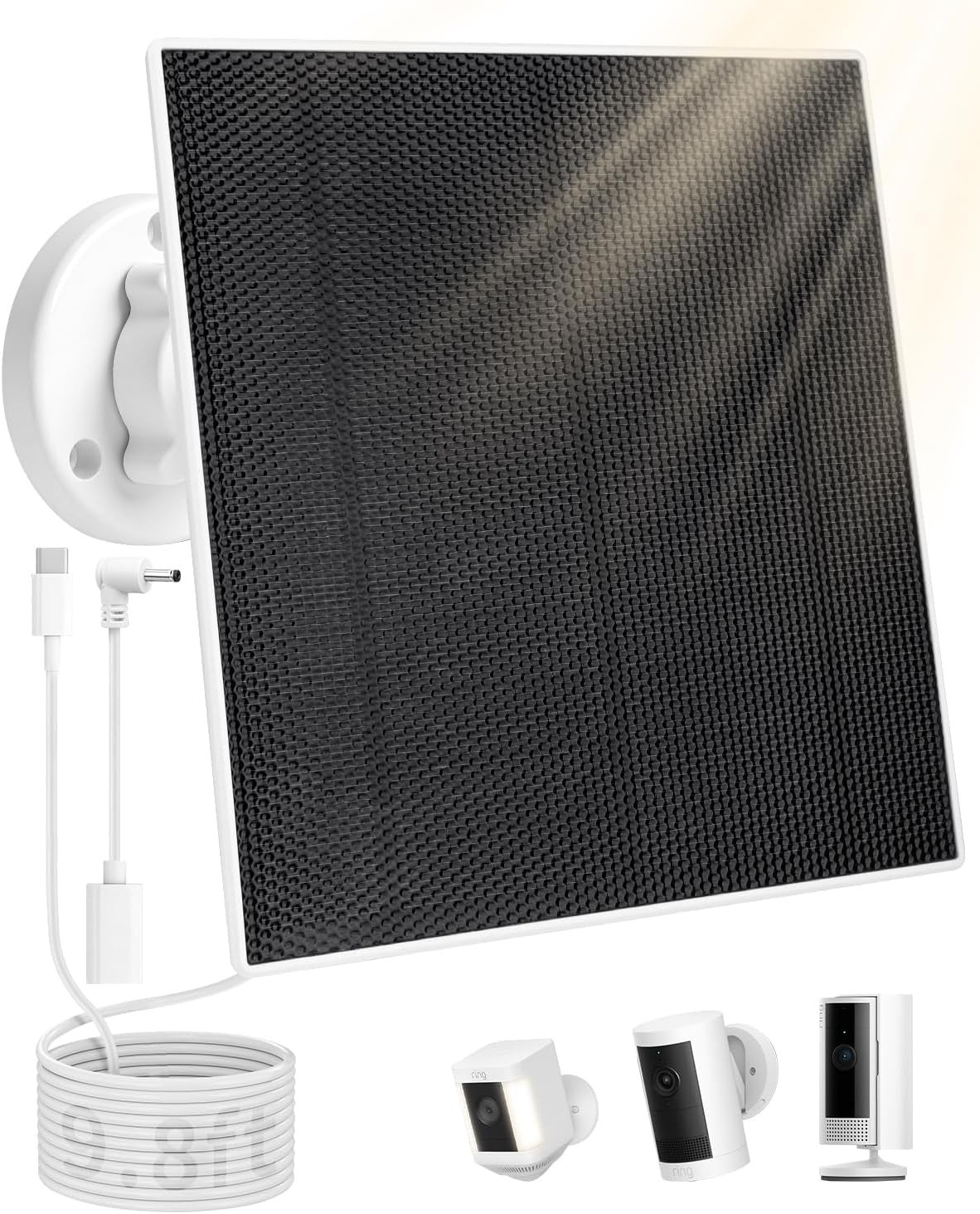 Solar Panel for Ring Camera(2nd Generation) Dustproof Waterproof 5W Solar Panel