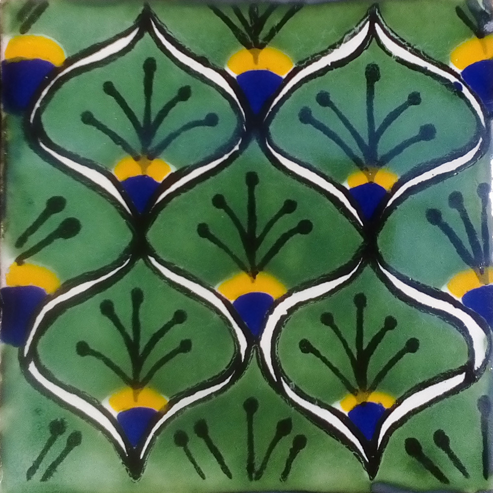 9 MEXICAN TILES WALL FLOOR USE TALAVERA MEXICO CERAMIC HANDMADE POTTERY C#056