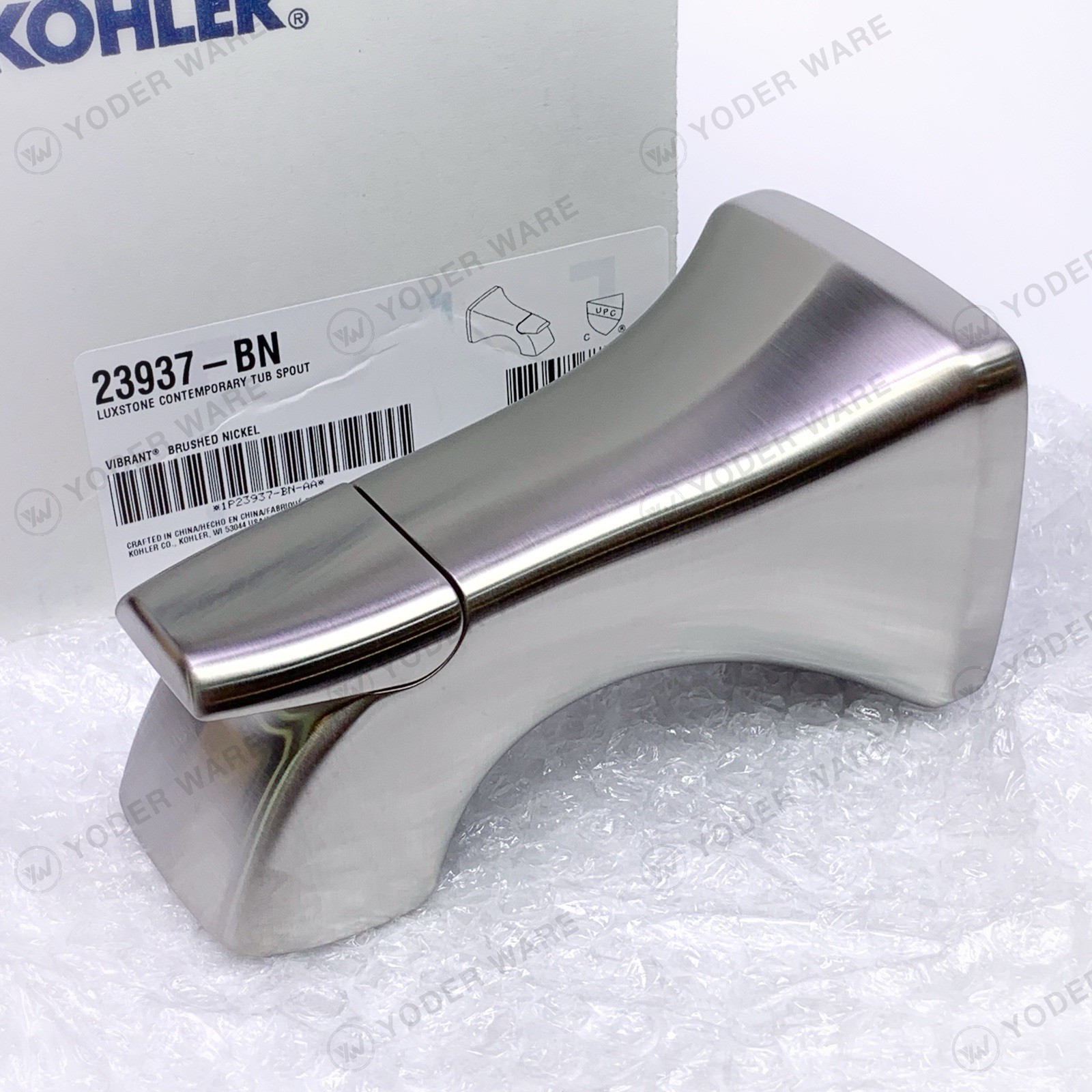 KOHLER K-23937-BN Luxstone Contemporary Tub Spout, Vibrant Brushed Nickel NEW