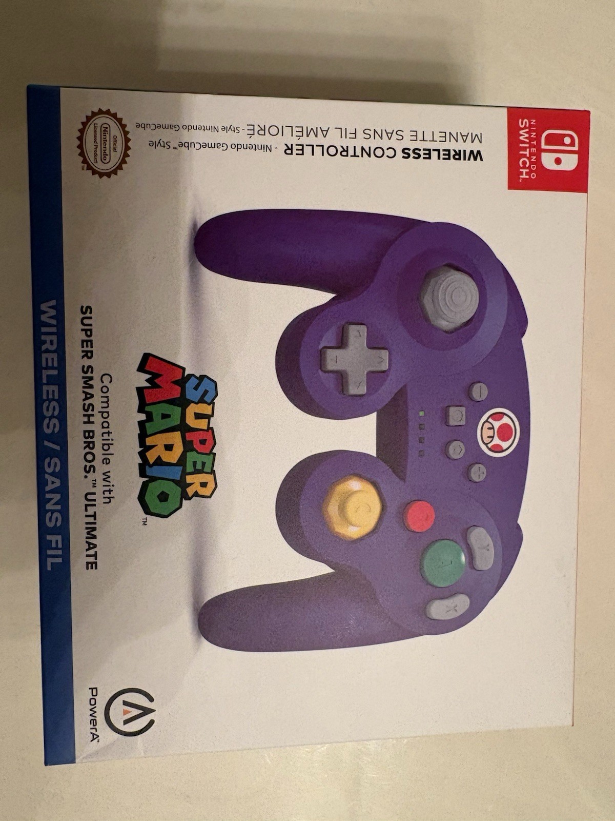 PowerA Wireless Controller for Nintendo Switch GameCube Style, Super Mario Toad