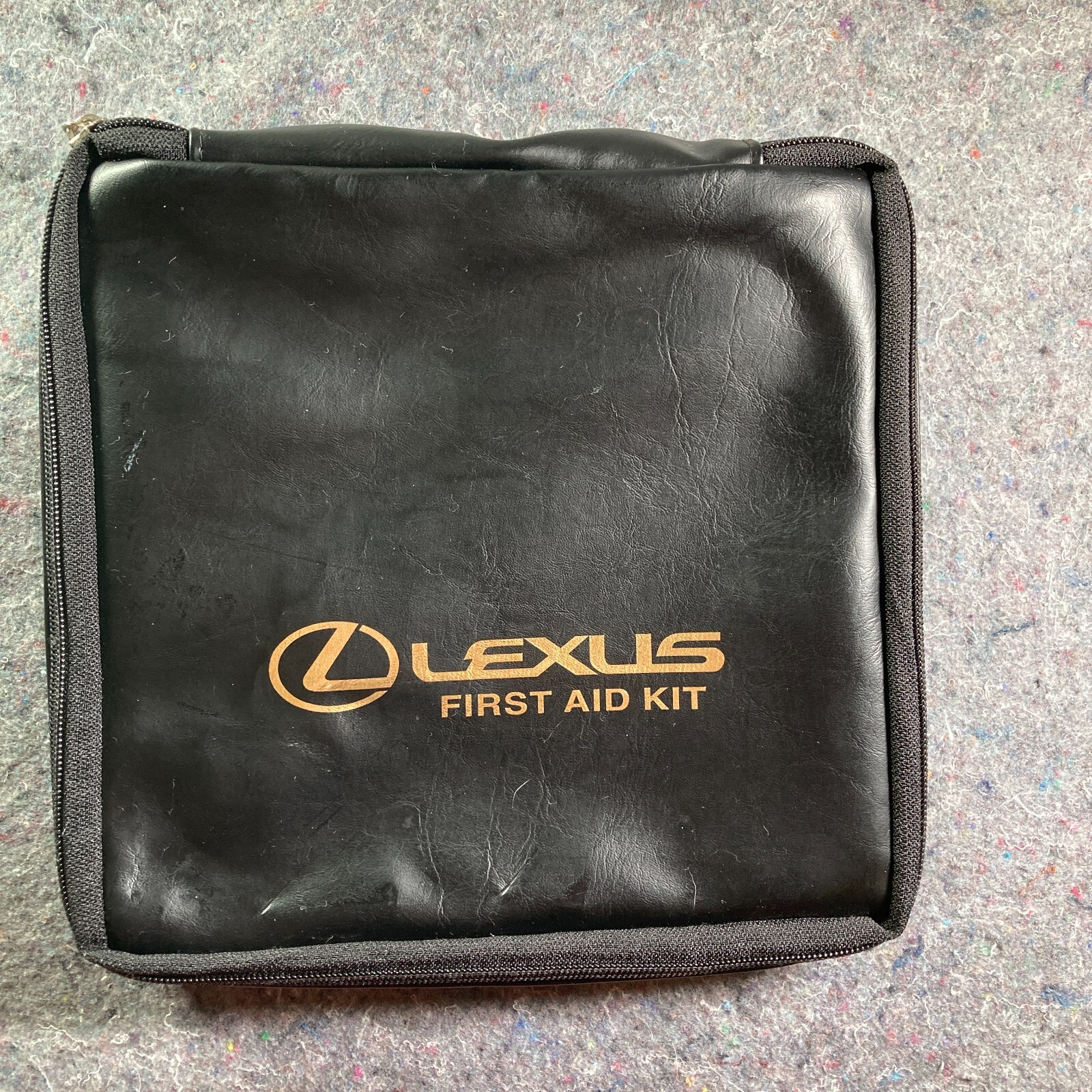 Lexus Leather Zippered First Aid Carrying Case CARRY-001 Black Gold