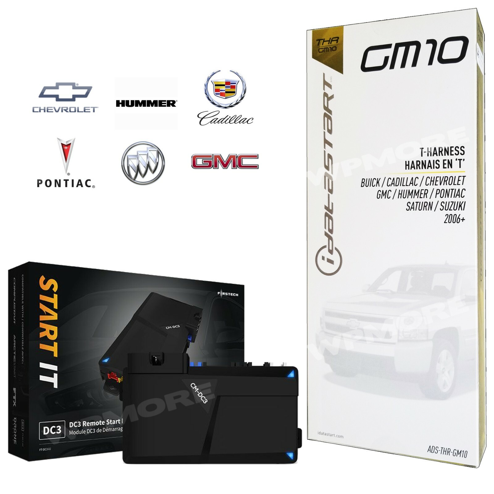 FIRSTECH FT-DC3-LC REMOTE START IT & iDatalink ADS-THR-GM10 T-Harness Bundle