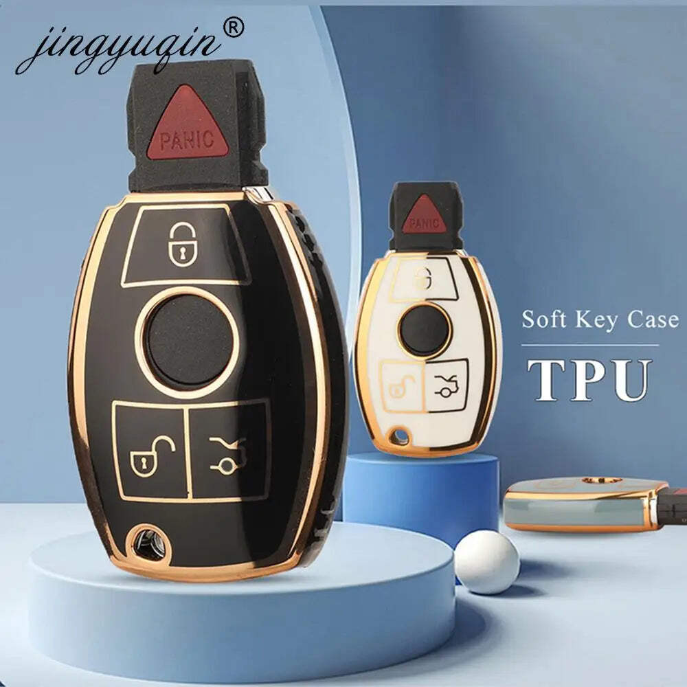 jingyuqin TPU Key Fob Cover For Mercedes Benz A B C E S Class W204 W205 W212 W21