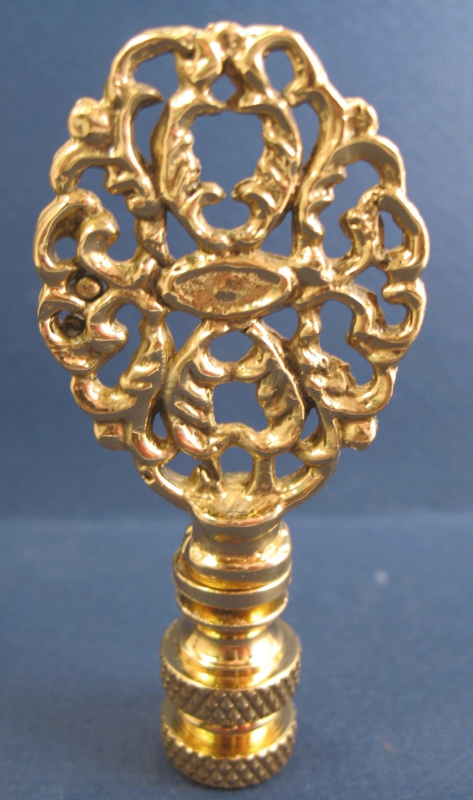 Lamp Finial  Solid Brass Lace Oval Fancy Lampshade Finial Standard Thread T506