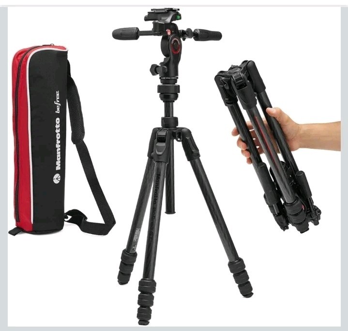 Manfrotto Befree GT PRO Carbon Fibre Travel Tripod with 3-Way Pan/Tilt Head
