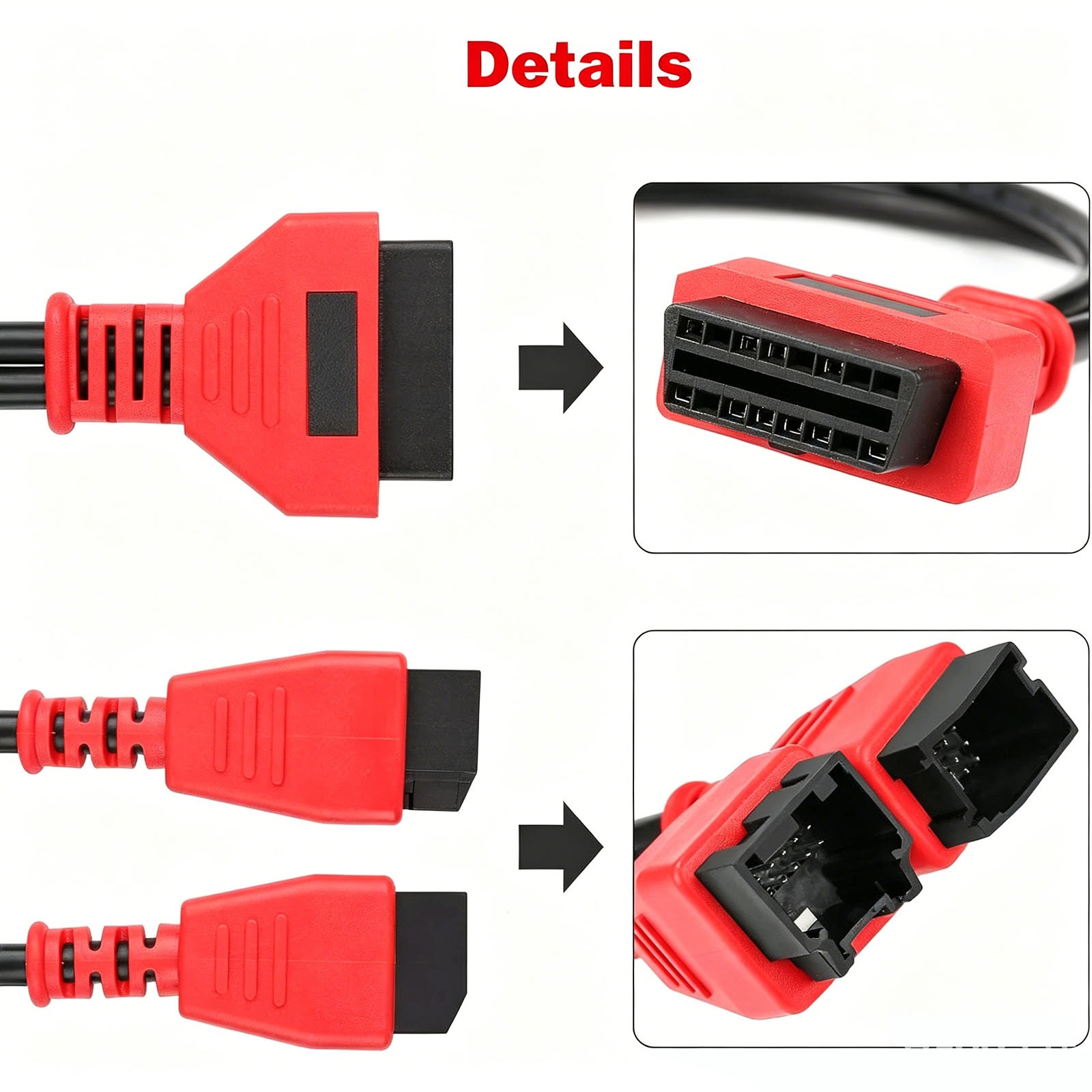 FCA 12+8 Cable Adapter for Chrysler 12+8 Programming Cable Connector, Autel OBD2
