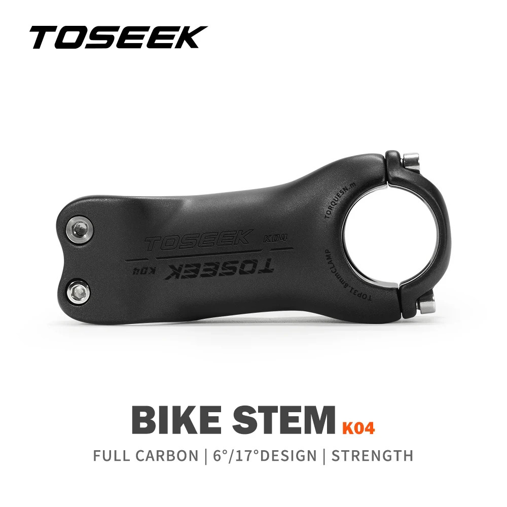 TOSEEK K04 Black Matte Carbon Fibre Stem MTB Bike Road Mountain Bicycle Stem 31.