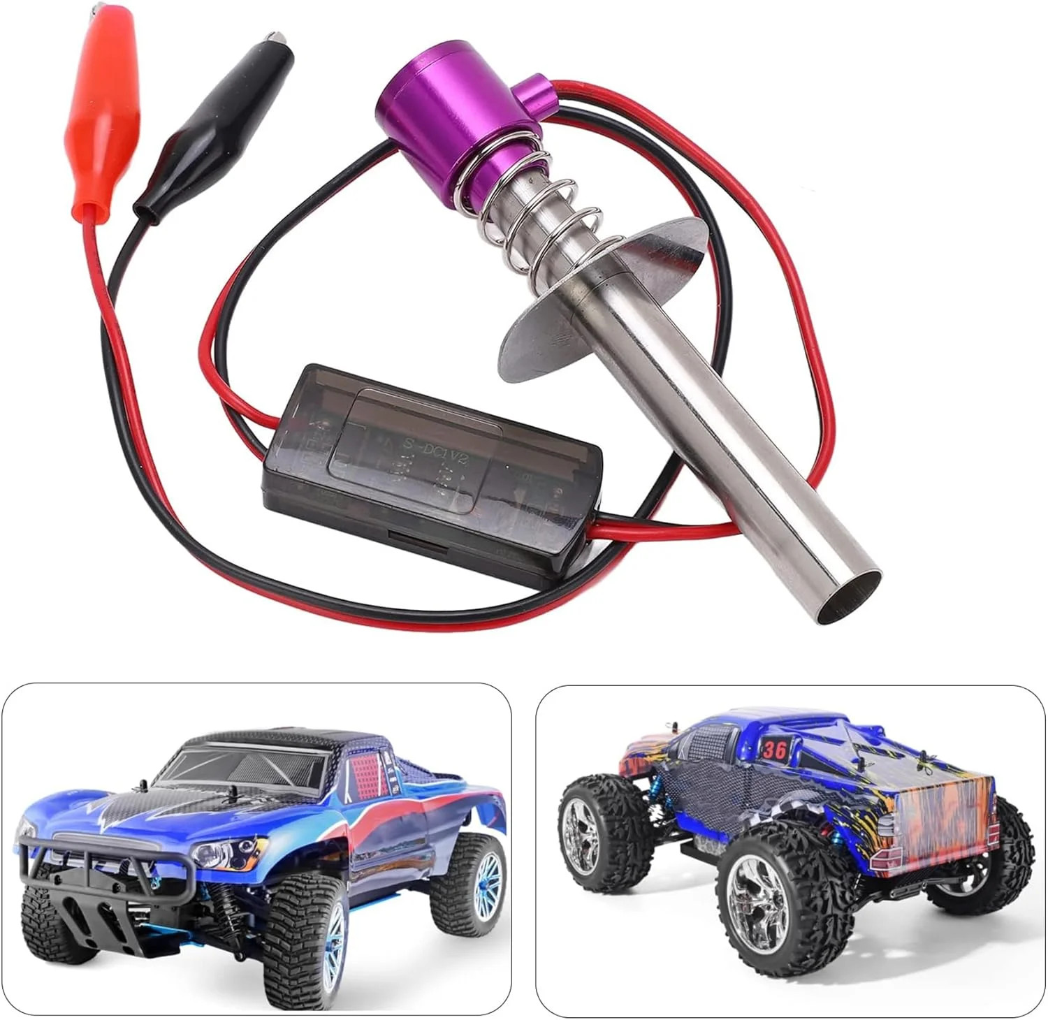 1/10 RC Electronic Glow Plug Starter Igniter 6V-24V 1/8 Nitro Engine Start Ignit
