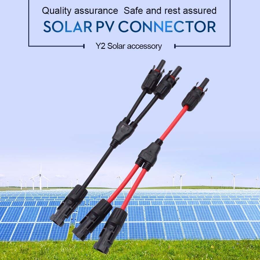 Solar Panel Y Branch Cable Connection Waterproof Adapter Connector Extension