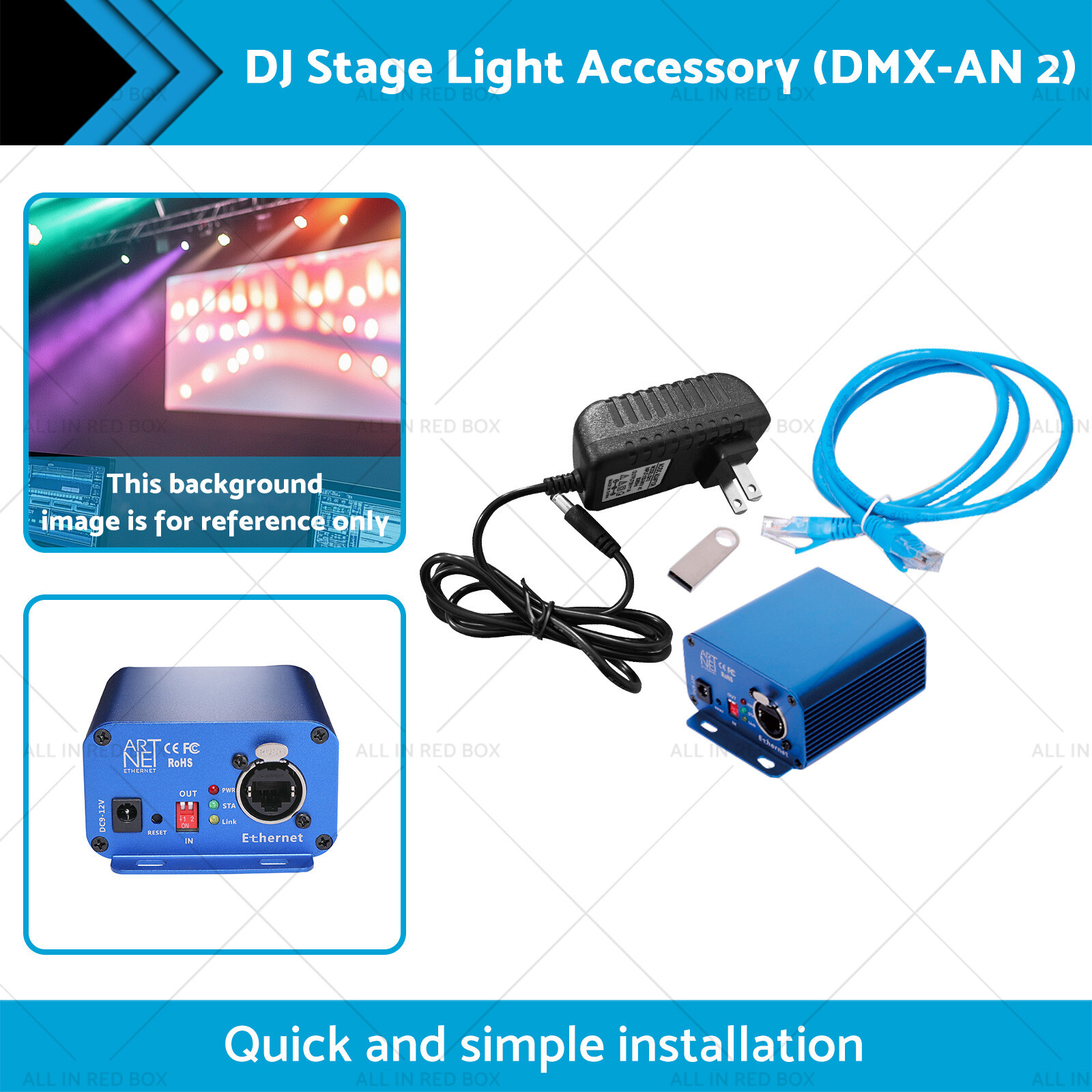 DJ Stage Light Accessory w/DMX-AN 2xshielded and gold-plated 3-pin XLR (female)