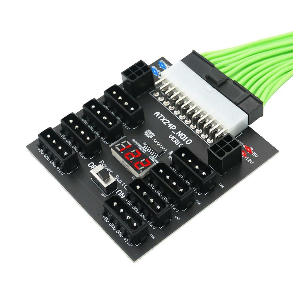 ATX Power Supply Breakout Board With 4 Pin and 6Pin power connector for CHIA Min