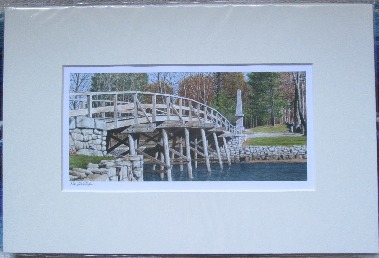 North Bridge Concord, Minute Man National Park 10" x 15" print SIGNED artist/sm