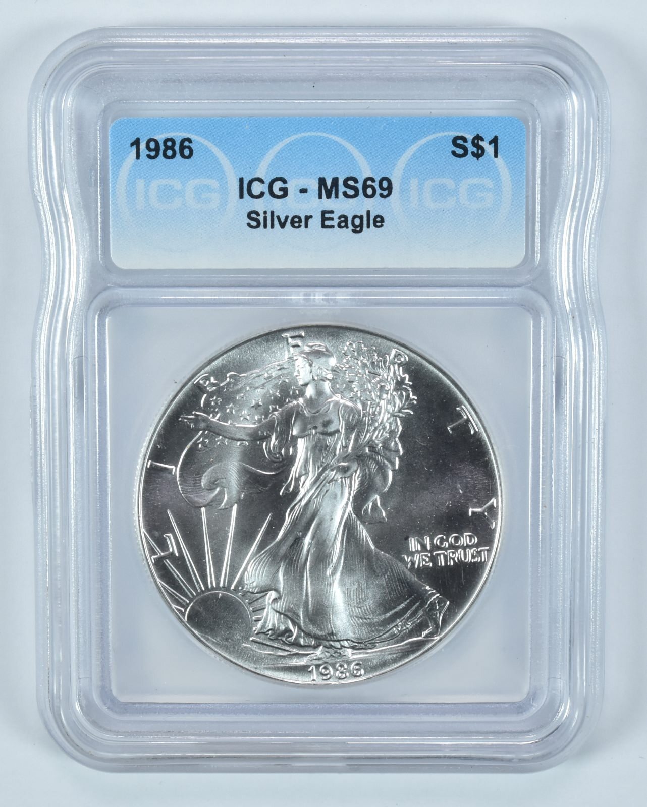 1986 American Silver Eagle MS69 ICG