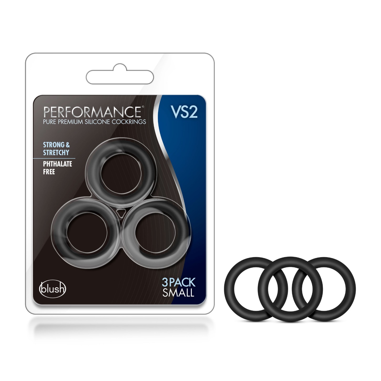 Blush  Performance 3 Pack Male Enhancement Silicone Penis Cock Ring Enhancing
