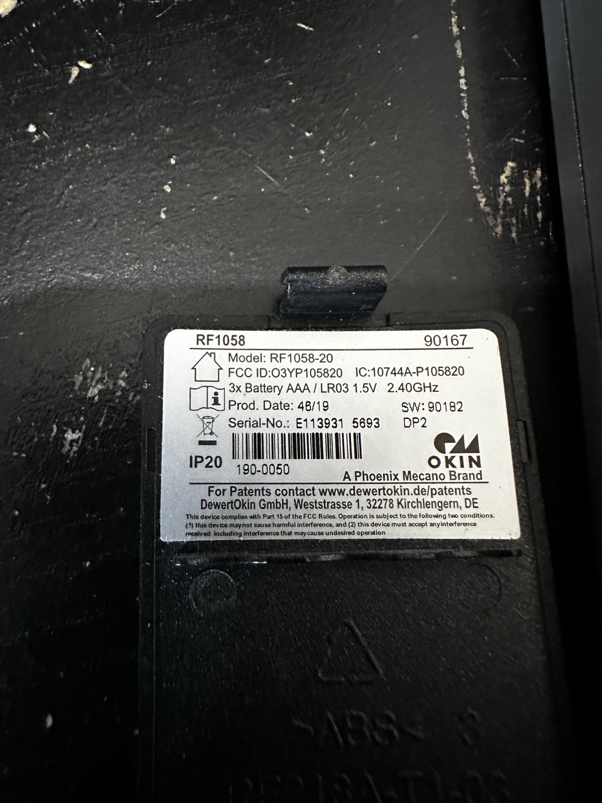 Mattress Firm - Okin - Adjustable Bed Remote Control - RF1058-20 - RF1058