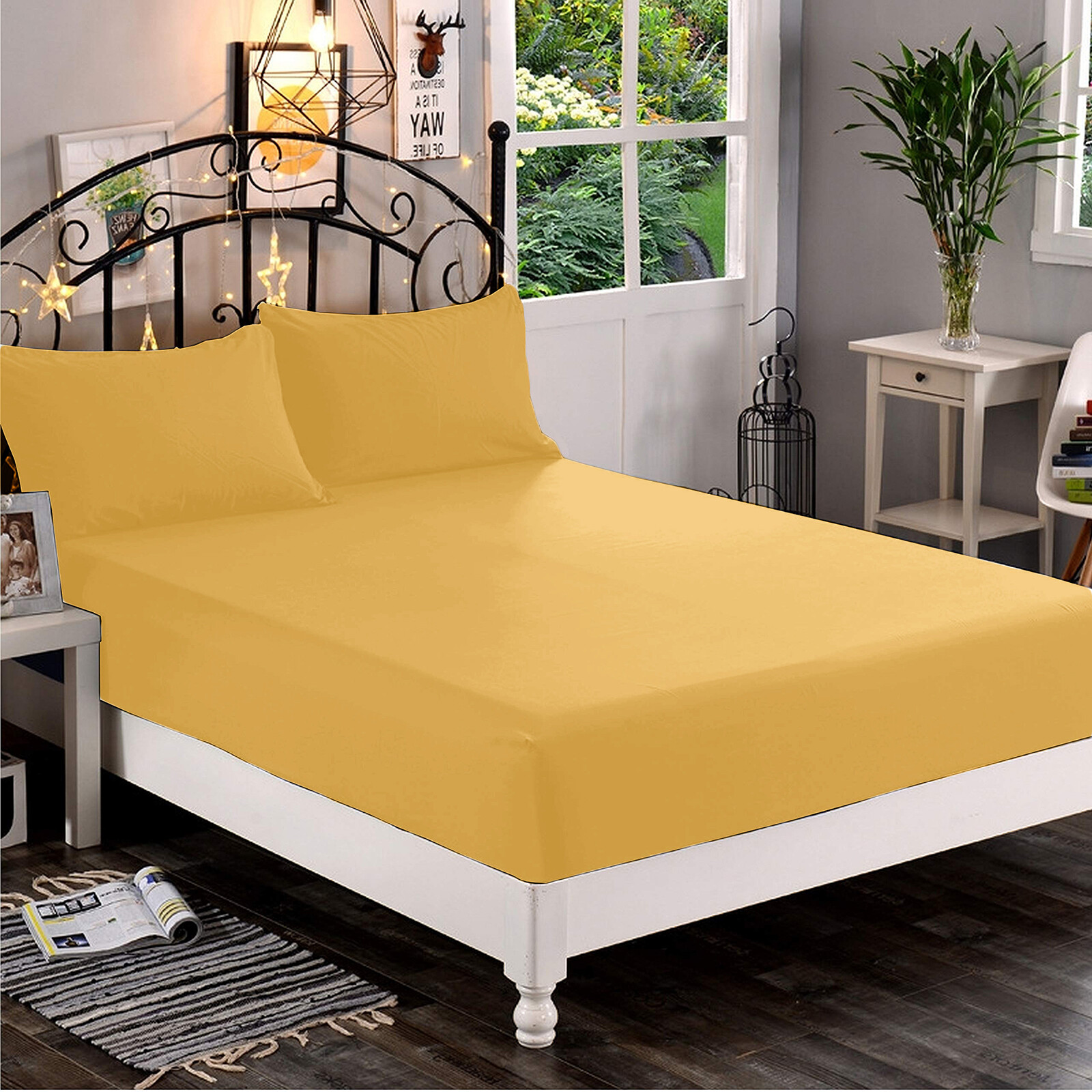 Bedding Collection 1000 TC OR 1200 TC Egyptian Cotton Gold Solid Select Item