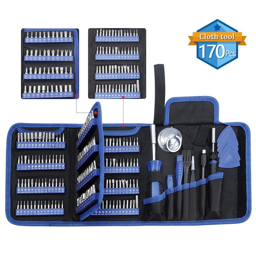 170PC Tool Kit Screwdrivers For Tune Up Repair Multi Tools Pocket Survival Knife