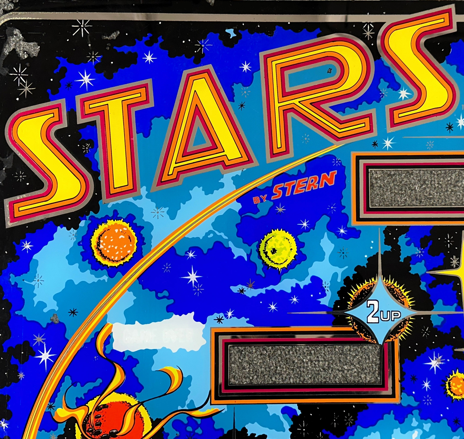 Stern Stars Pinball Machine Game Backglass ORIGINAL NOS